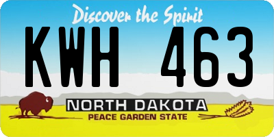 ND license plate KWH463