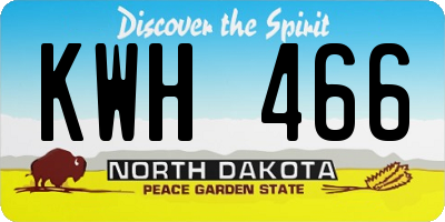 ND license plate KWH466