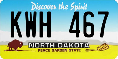 ND license plate KWH467