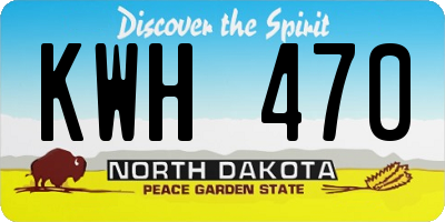 ND license plate KWH470