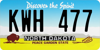 ND license plate KWH477