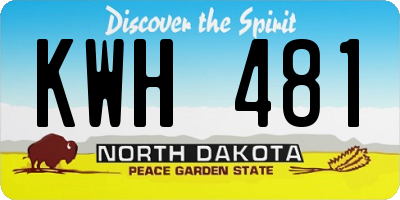 ND license plate KWH481