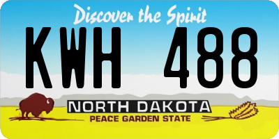 ND license plate KWH488