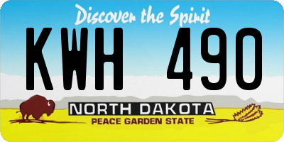 ND license plate KWH490