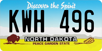 ND license plate KWH496