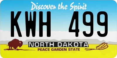 ND license plate KWH499