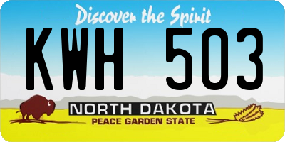 ND license plate KWH503
