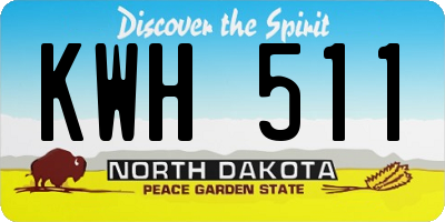 ND license plate KWH511