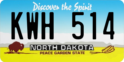 ND license plate KWH514