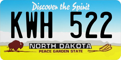 ND license plate KWH522