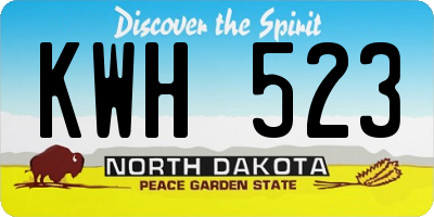ND license plate KWH523