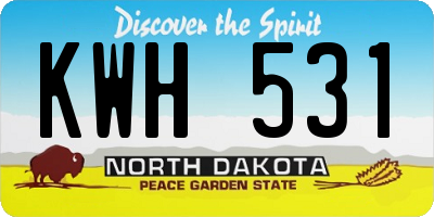 ND license plate KWH531