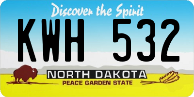 ND license plate KWH532
