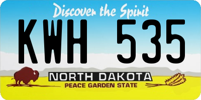 ND license plate KWH535