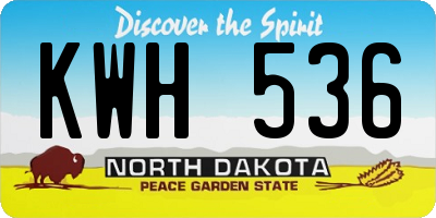 ND license plate KWH536