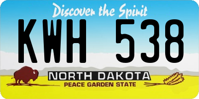 ND license plate KWH538