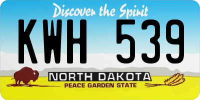 ND license plate KWH539