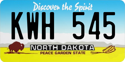ND license plate KWH545