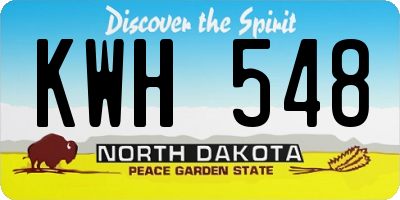ND license plate KWH548