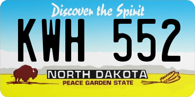 ND license plate KWH552