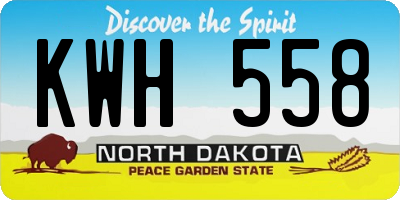 ND license plate KWH558