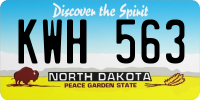 ND license plate KWH563