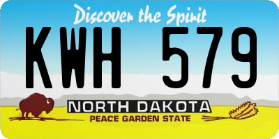 ND license plate KWH579