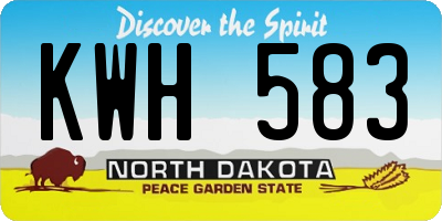 ND license plate KWH583