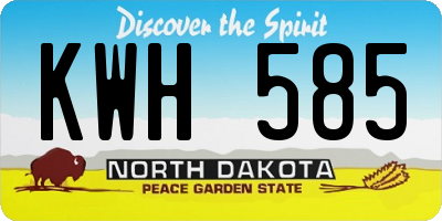 ND license plate KWH585