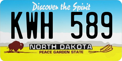ND license plate KWH589