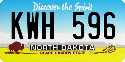 ND license plate KWH596