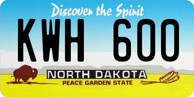 ND license plate KWH600