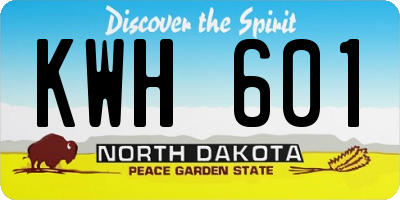 ND license plate KWH601