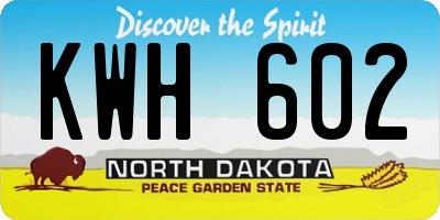 ND license plate KWH602