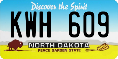 ND license plate KWH609