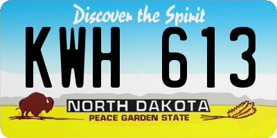 ND license plate KWH613
