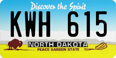 ND license plate KWH615