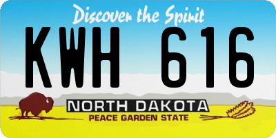 ND license plate KWH616