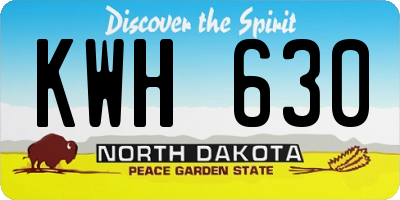 ND license plate KWH630