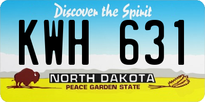ND license plate KWH631