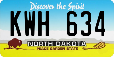 ND license plate KWH634