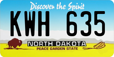 ND license plate KWH635