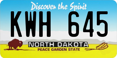 ND license plate KWH645