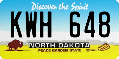 ND license plate KWH648