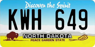 ND license plate KWH649