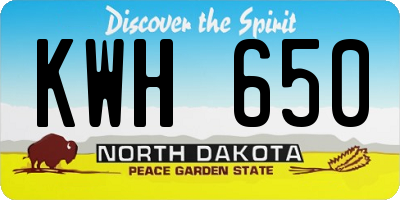 ND license plate KWH650