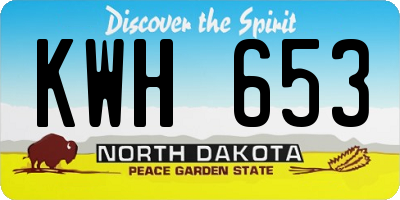 ND license plate KWH653