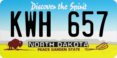 ND license plate KWH657