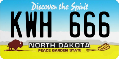 ND license plate KWH666