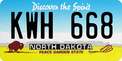 ND license plate KWH668